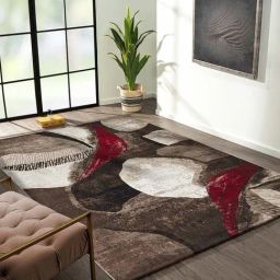 Obsessions Brown & Red Abstract Carpet - Large-image-21