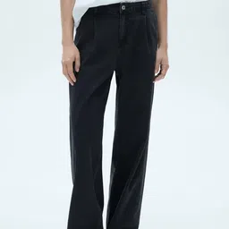 MANGO Women Pure Cotton Straight Fit Jeans-image-91
