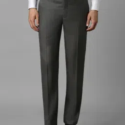 Louis Philippe Grey Slim Fit Texture Trousers-picture-36