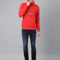 woodland Woods Red Regular Fit High Neck Printed Sweatshirt image 5