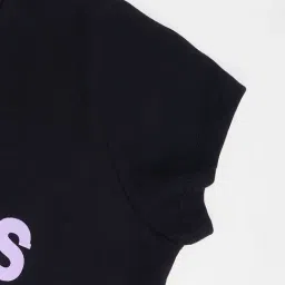 Pantaloons Junior Girls Jet Black Printed T-Shirt image 4