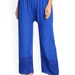 SRISARAS Women Floral Embroidered Knitted Ethnic Palazzos-picture-28