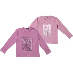 NeuVin Kids Pack of 2 Typography Printed Round Neck T-shirts-picture-50