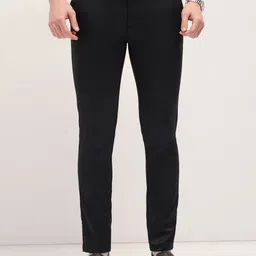 THE BEAR HOUSE Men Solid Slim Fit Non Iron Formal Trousers-picture-20