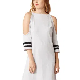 Miss Chase Light Grey Textured Above Knee Dress-picture-32