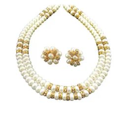 Sri Jagdamba Pearls Golden Alloy Necklace Set-picture-3