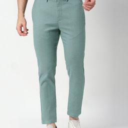 Basics Men Checked Tapered Fit Formal Trousers Trousers-picture-46