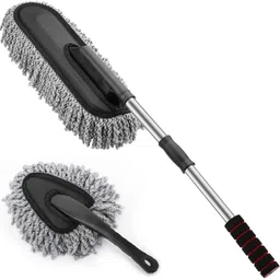 Jaini Enterprise 2 PCS Super Soft Microfiber Car Cleaning Brush Ideal as Mop Duster Car Duster Exterior with Extendable Handle Multipurpose Dust Cleaner Car Wash Brush for Home, Kitchen, Office image 1