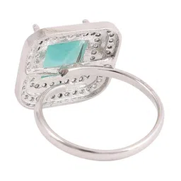 Anouk Silver Plated AD & CZ Stone Studded Finger Ring image 3