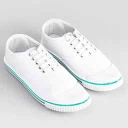 Pine Kids Solid Lace Up School Shoes - White image 2