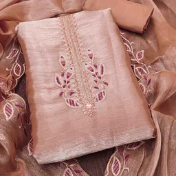 KIMISHA Embroidered Silk Chiffon Unstitched Dress Material-picture-35