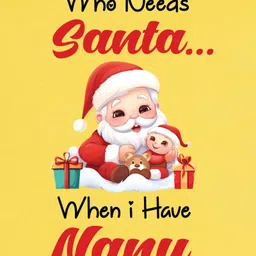 FFlirtygo Christmas Theme Cotton Full Sleeves Who Need Santa I Have Nanu Printed Romper - Yellow image 4