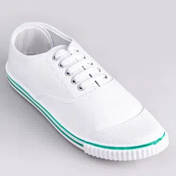 Pine Kids Solid Lace Up School Shoes - White image 3