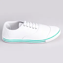 Pine Kids Solid Lace Up School Shoes - White image 4