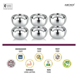 Sanjeev Kapoor Stainless Steel Premium Veg Bowl 6 Pcs image 4