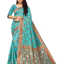 Maroosh Ethnic Motifs Woven Design Zari Saree-picture-22