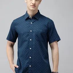 Van Heusen Pure Cotton Slim Fit Micro Ditsy Printed Casual Shirt-picture-26