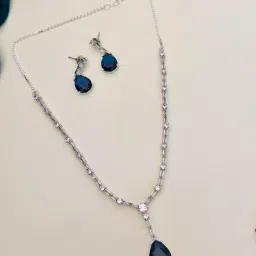 Abdesigns Enchanting Silver Plated American Diamond Necklace image 3