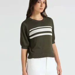 Pepe Jeans Green Striped Top image 3
