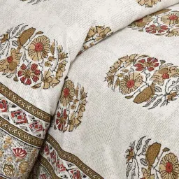 JaipurFabric Mustard 180 TC 100% Cotton Double Bedsheet with 2 Pillow Covers image 3