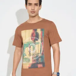 Sf Jeans By Pantaloons Brown Sugar Slim Fit Printed T-Shirt-picture-24