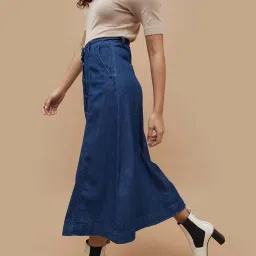 Code by Lifestyle Blue Cotton A-Line Skirt image 3