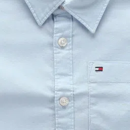Tommy Hilfiger Boys Blue Solid Archive Fit Shirt image 3