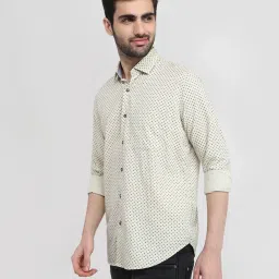 Raymond Yellow Pure Cotton Regular Fit Printed Shirt image 3