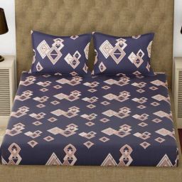 Bianca GEO TOKYO Geometric Slate 192 TC Microfibre King Bedsheet with 2 Pillow Covers-picture-22
