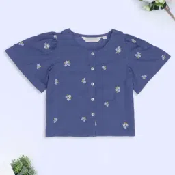 Akkriti By Pantaloons Blue Cotton Regular Fit Printed Top-image-43