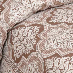 JaipurFabric Brown Cotton 180 TC Double Bedsheet with 2 Pillow Covers image 3