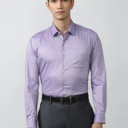 Peter England Purple Cotton Regular Fit Shirt-picture-36
