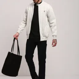 SHOWOFFFF Off White Cotton Slim Fit Sweatshirt image 5