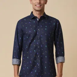 Allen Solly Navy Slim Fit Printed Shirt-picture-31