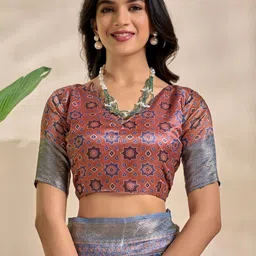 Vmdesigns Ethnic Motifs Zari Silk Blend Mysore Silk Saree image 4