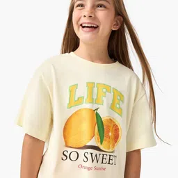 Juniors by Babyshop Girls Typography Printed Extended Sleeves Applique T-shirt image 1