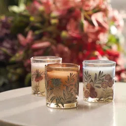 Pure Home and Living Multicolor Glass Filled Multi Fragrance Jar Candle - Set of 3 image 3