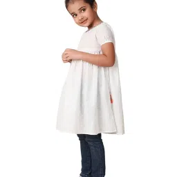 Fabindia Kids White Printed Kurta image 3