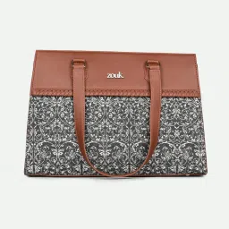 ZOUK Lattice Lace Printed Tote Handbag image 3