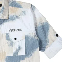 Cavio Kids Beige Cotton Printed Shirt image 3