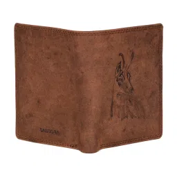 SASSORA Brown ARLO Textured Small Leather Bi-Fold Wallet image 3