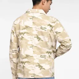 Jack & Jones Beige Cotton Regular Fit Printed Denim Jacket image 2