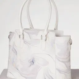 Van Heusen White Printed Free Size Handbag image 3