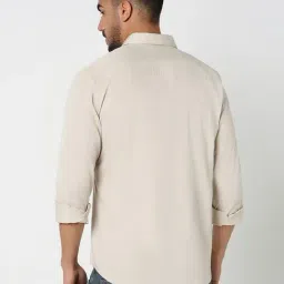R&B Beige Cotton Regular Fit Shirt image 2