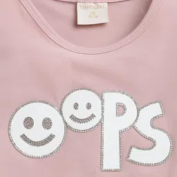 Tiny Girl Peach Knittend Cotton Designed Top image 3