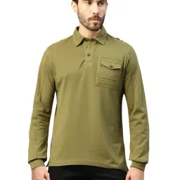 Royal Enfield VINTAGE Olive Regular Fit Polo T-Shirt-image-10