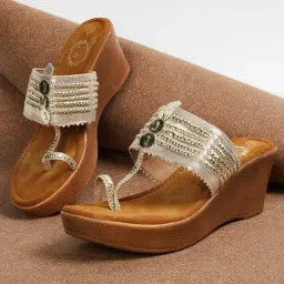 Melange by Lifestyle Women's Gold Toe Ring Wedges-picture-34