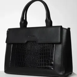 Van Heusen Black Textured Handbag image 3