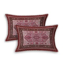 JaipurFabric Pink Pure Cotton 180 TC Marbella Single Bedsheet with 2 Pillow Covers image 3