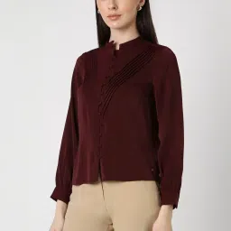 Van Heusen Maroon Striped Shirt image 3